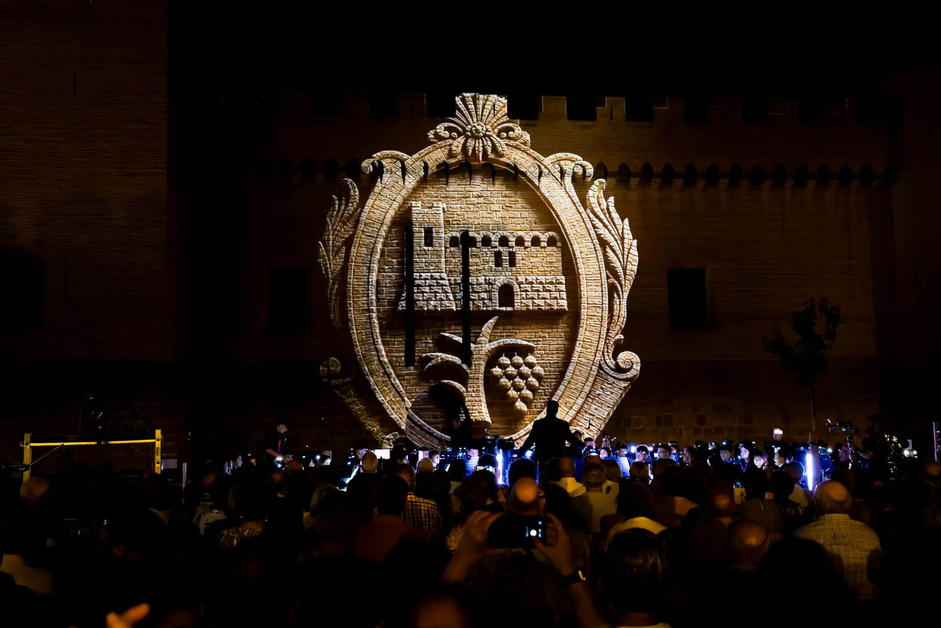 Espectáculo de videomapping Las Luces en la Piedra proyectado sobre el Castillo de Marcilla